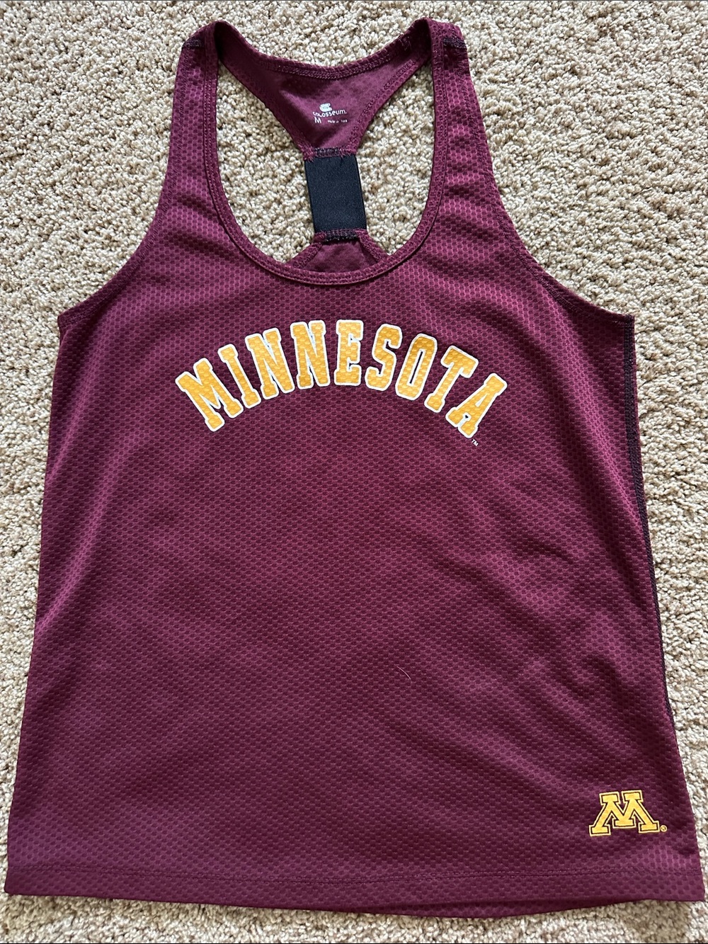 Colosseum Maroon Minnesota Racerback Tank with Gold Lettering